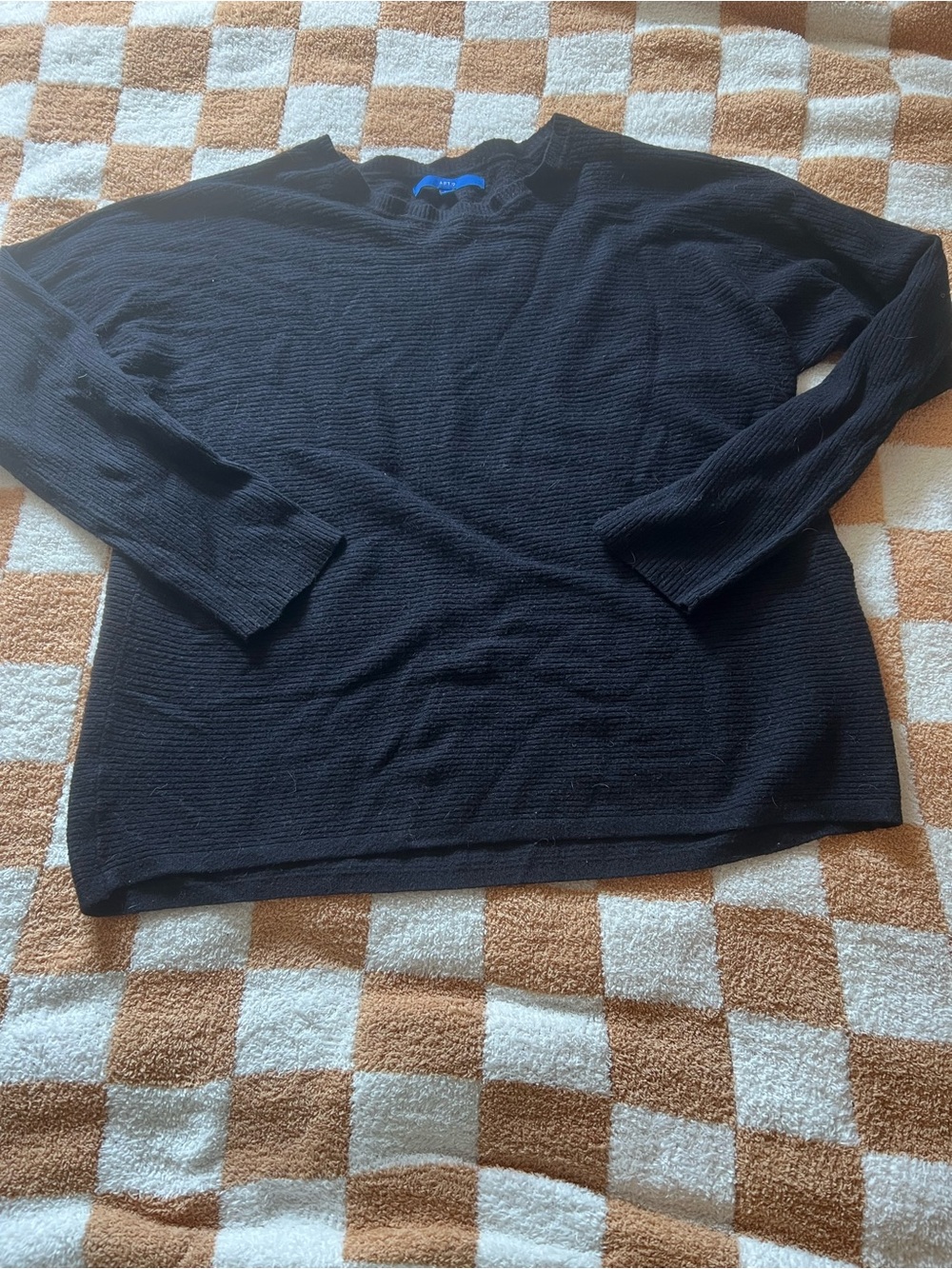 Apt. 9 Women's Black Crewneck Textured Sweater